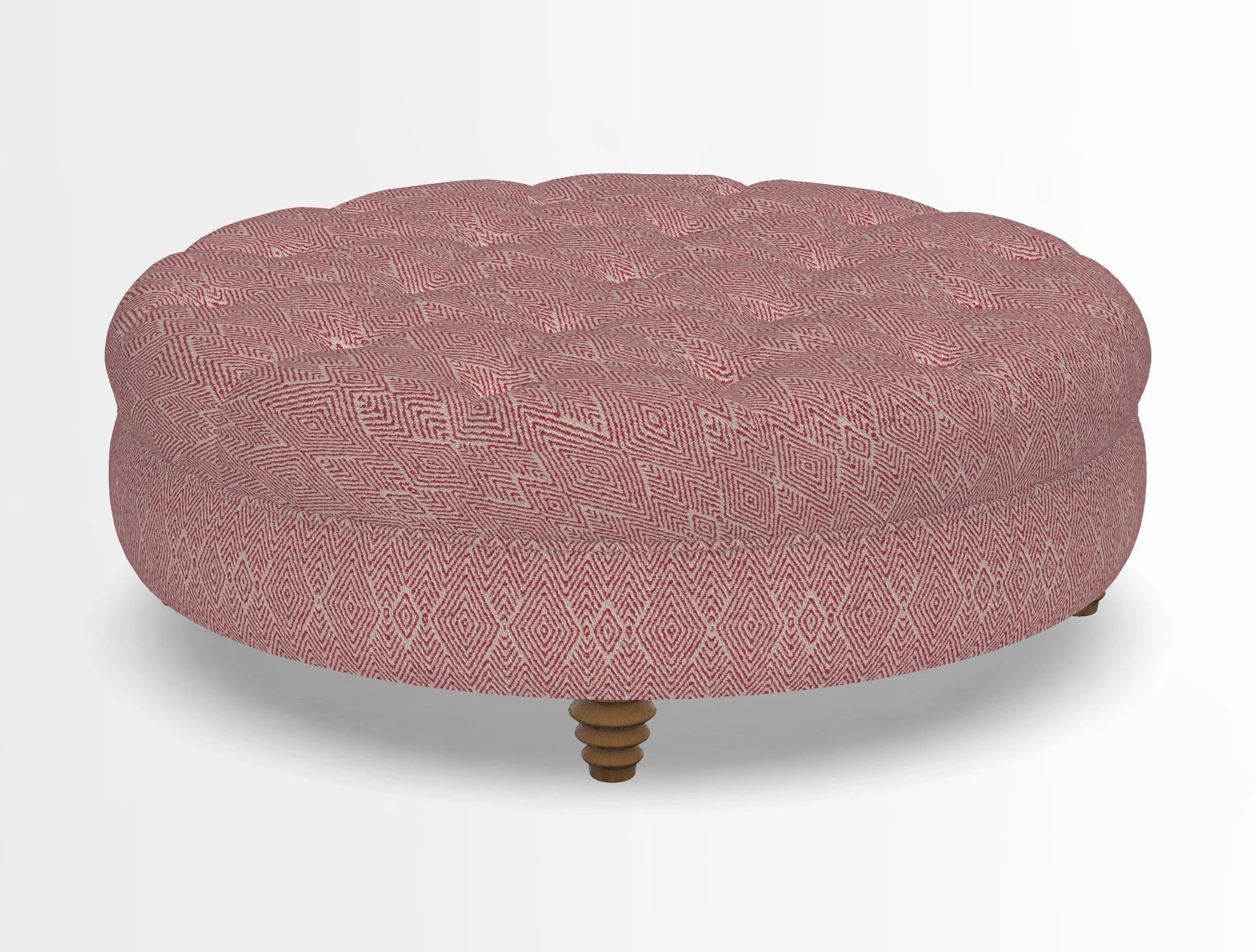 Helmsley Round Footstool in Linwood Omega Velvet Navy
