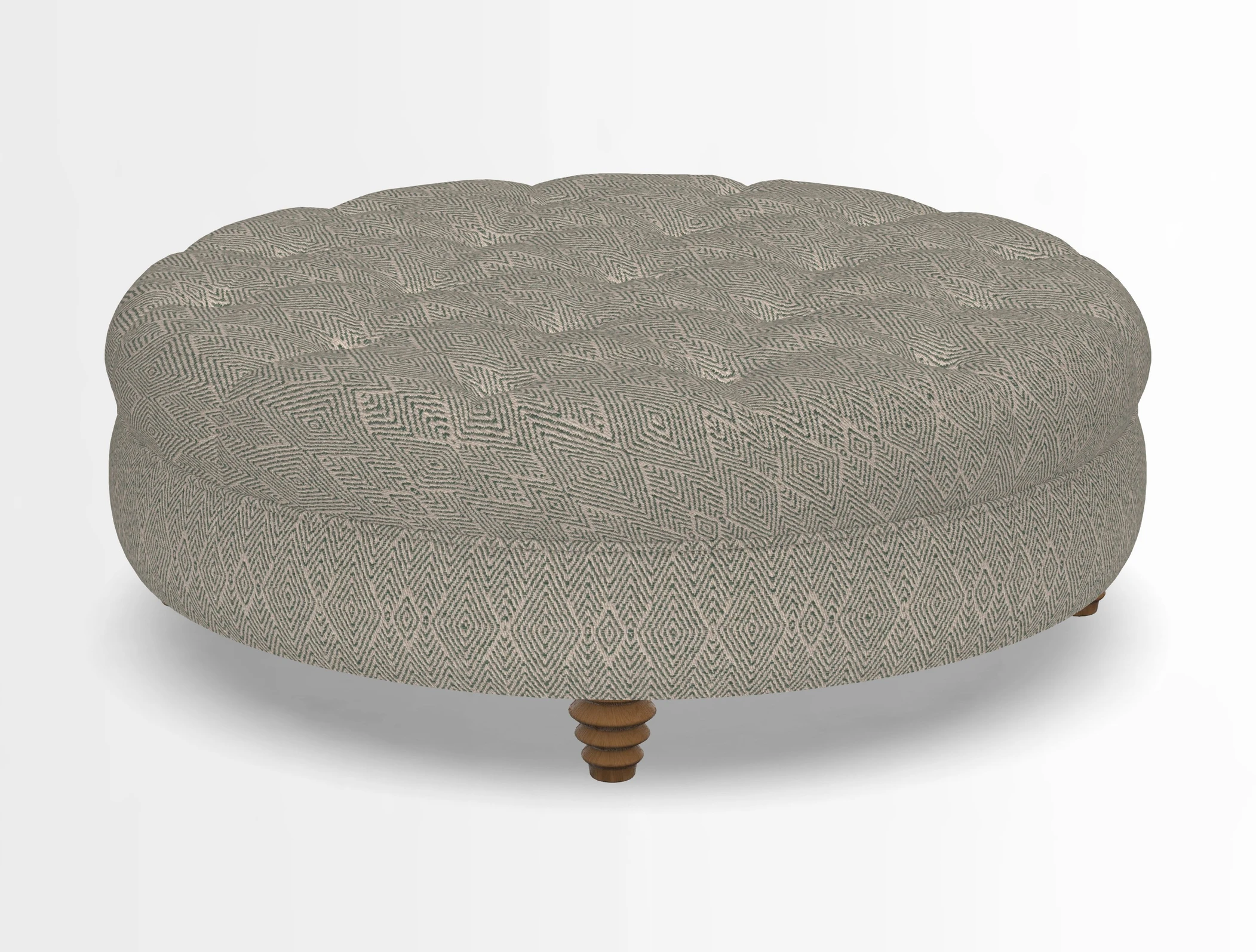 Helmsley Round Footstool in Linwood Omega Velvet Navy