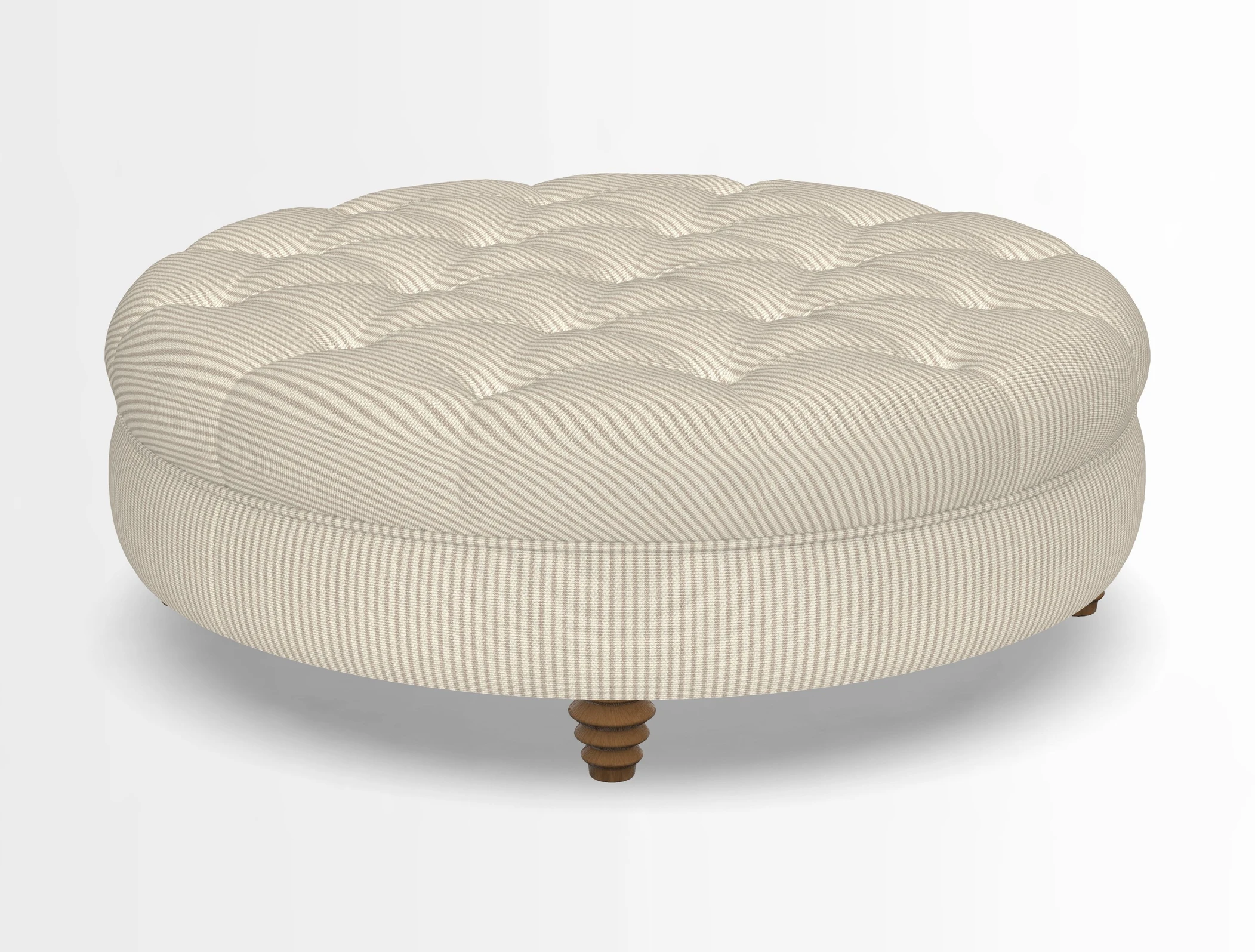 Helmsley Round Footstool in Linwood Omega Velvet Navy