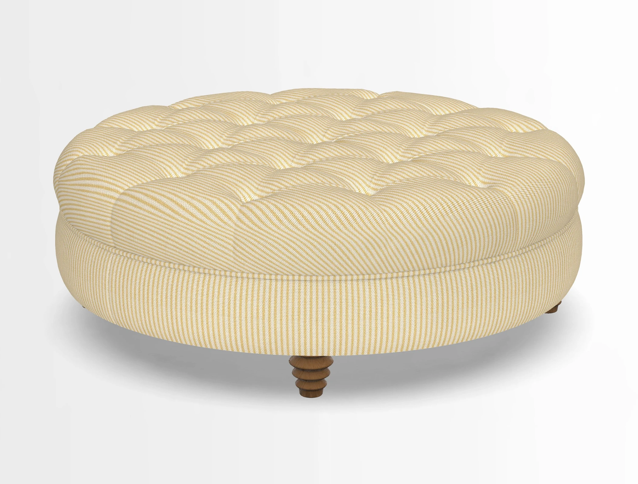 Helmsley Round Footstool in Linwood Omega Velvet Navy