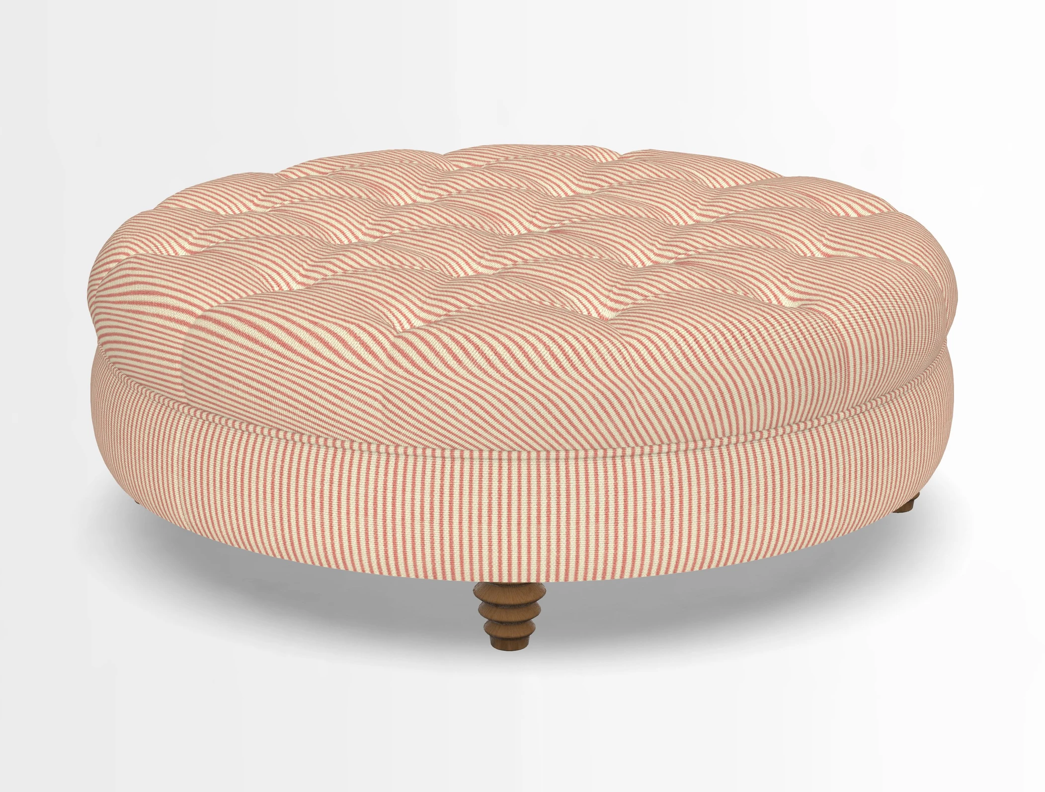 Helmsley Round Footstool in Linwood Omega Velvet Navy