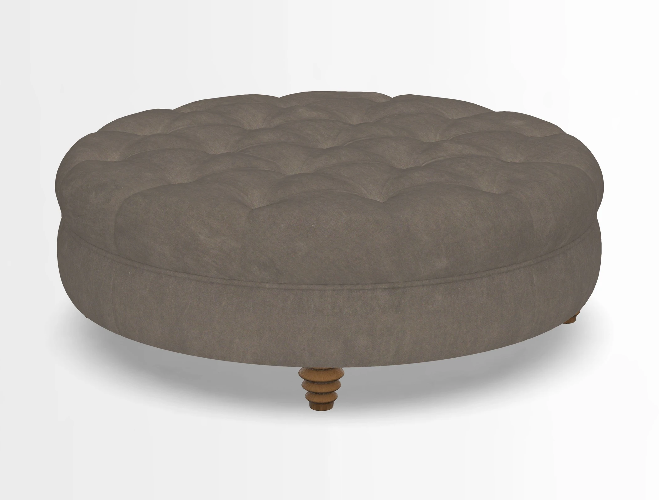 Helmsley Round Footstool in Linwood Omega Velvet Navy