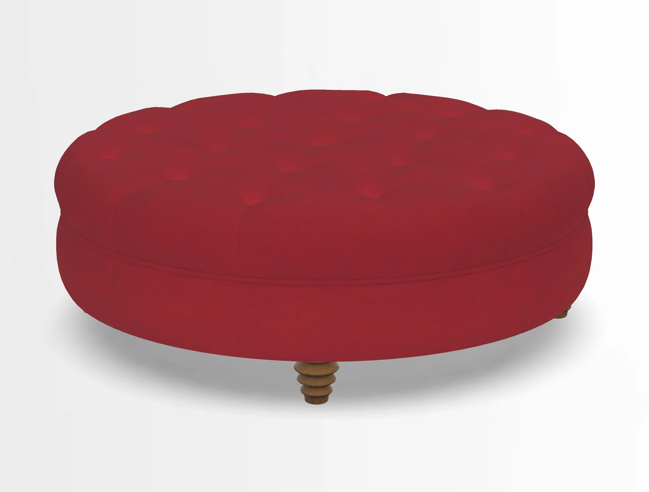 Helmsley Round Footstool in Linwood Omega Velvet Navy