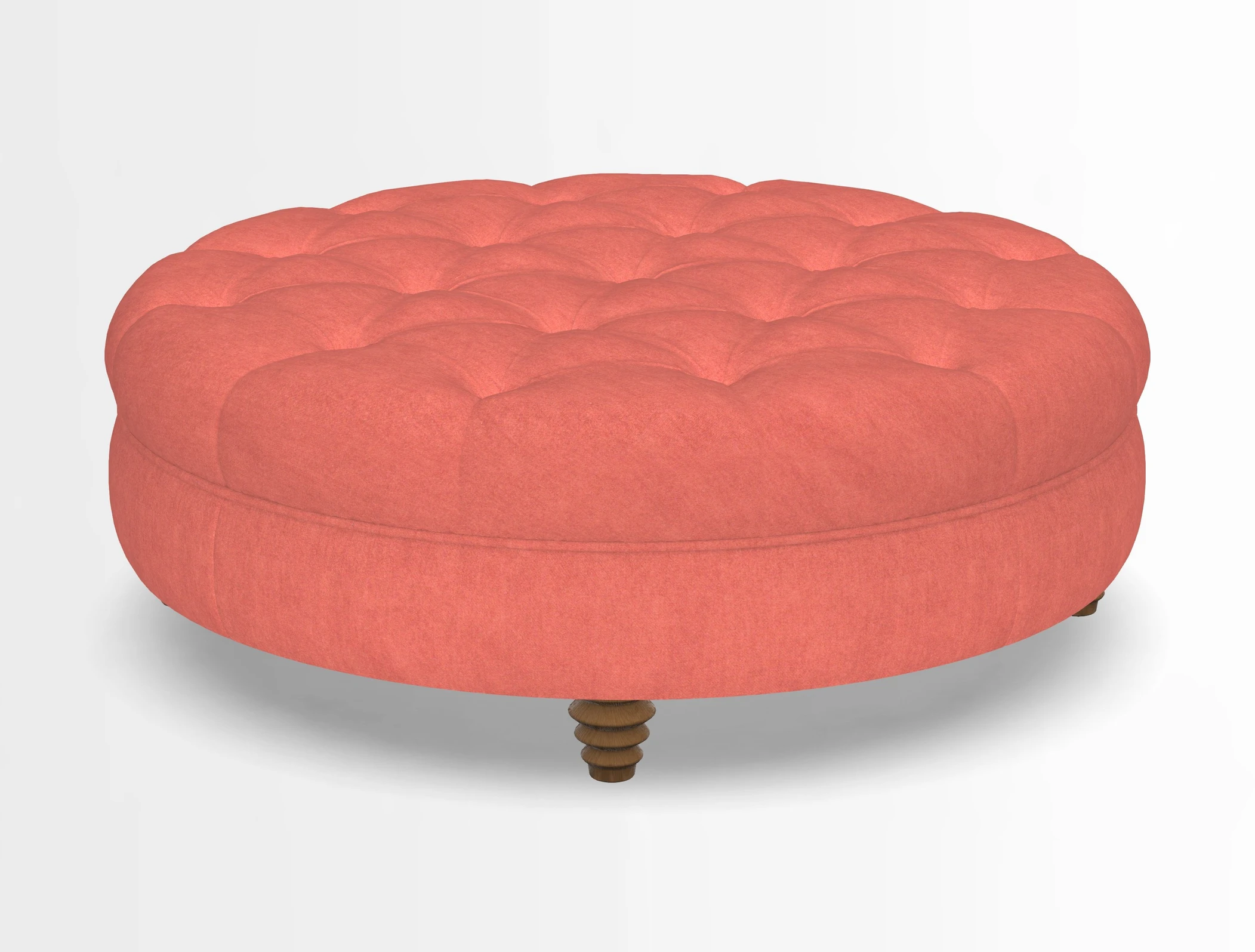 Helmsley Round Footstool in Linwood Omega Velvet Navy