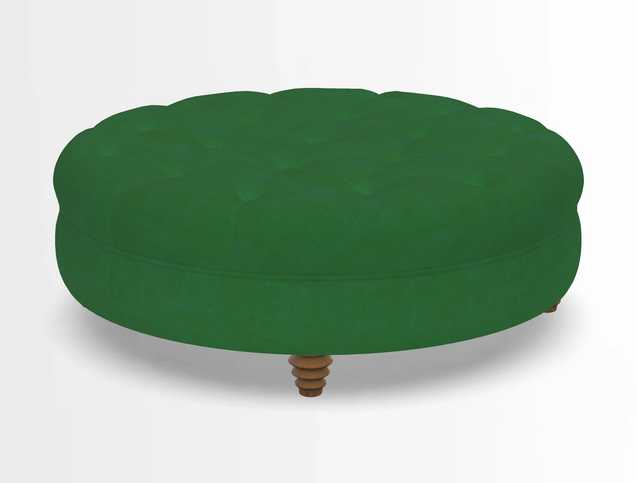 Helmsley Round Footstool in Linwood Omega Velvet Navy