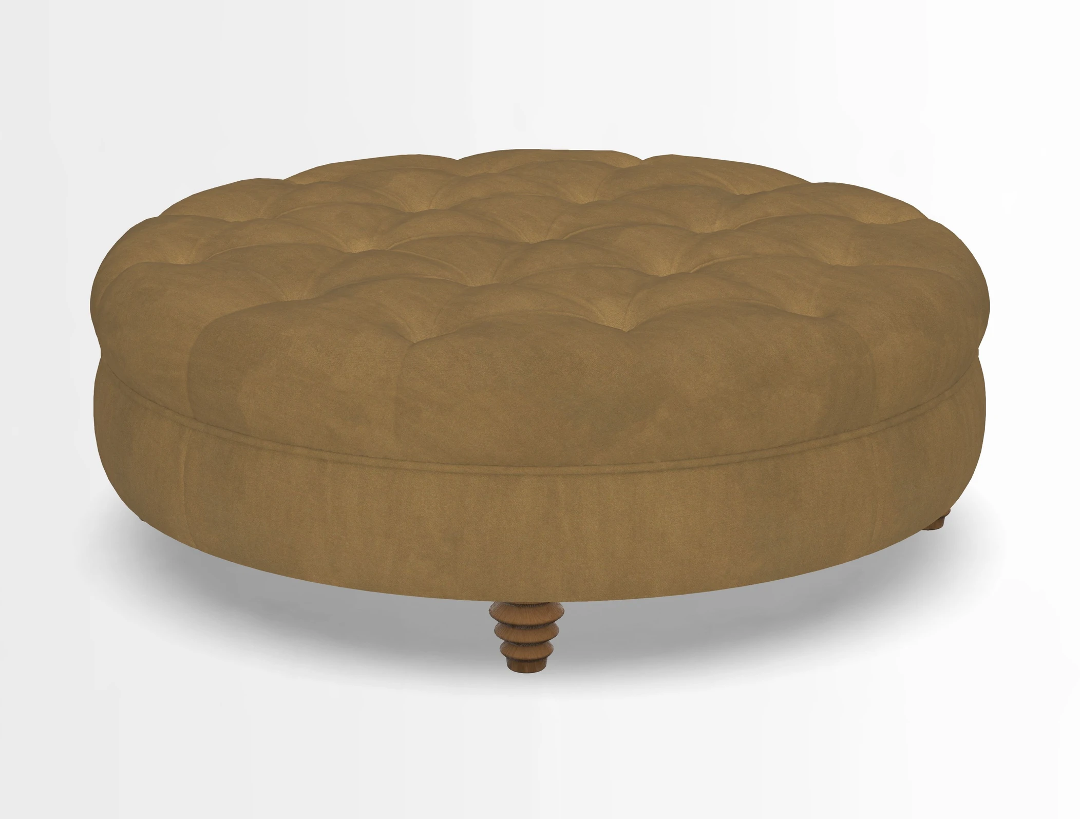 Helmsley Round Footstool in Linwood Omega Velvet Navy