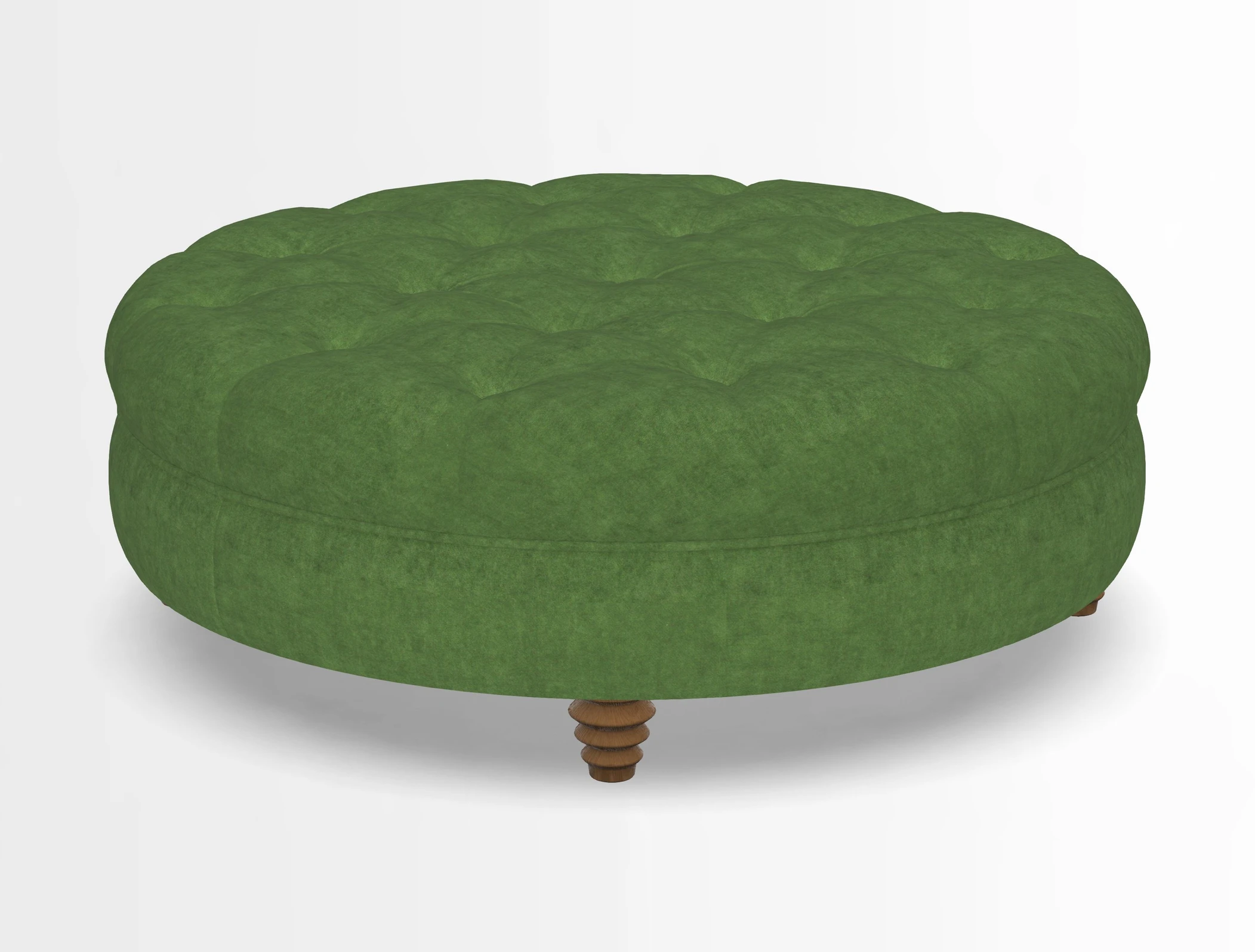 Helmsley Round Footstool in Linwood Omega Velvet Navy