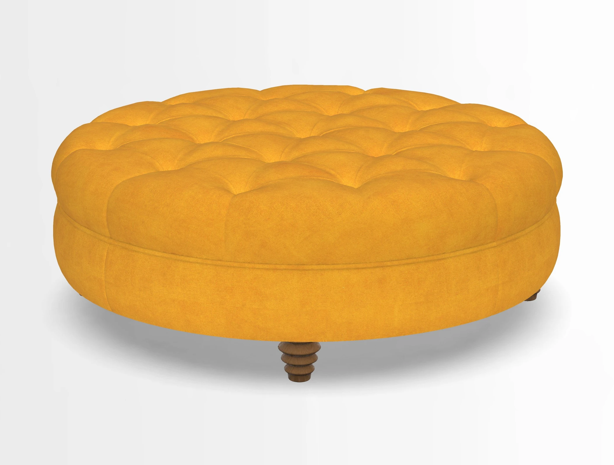 Helmsley Round Footstool in Linwood Omega Velvet Navy