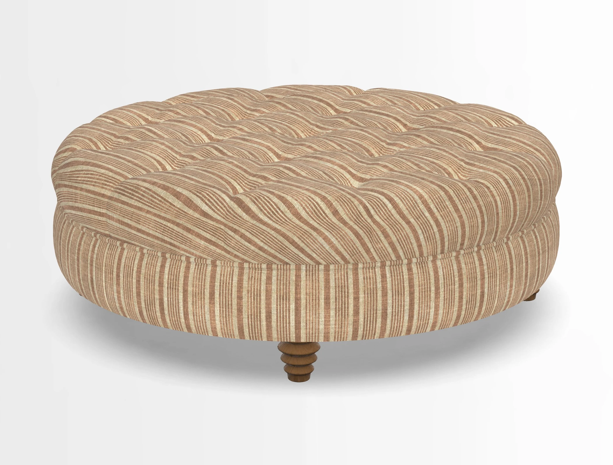 Helmsley Round Footstool in Linwood Omega Velvet Navy