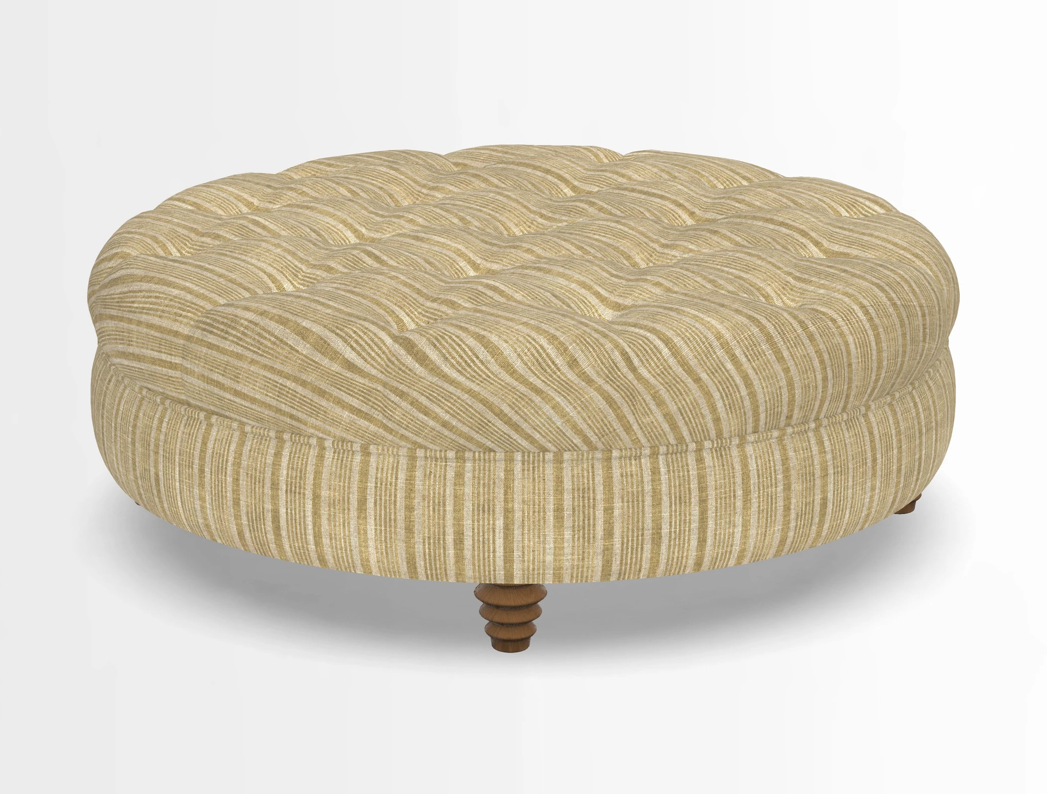 Helmsley Round Footstool in Linwood Omega Velvet Navy