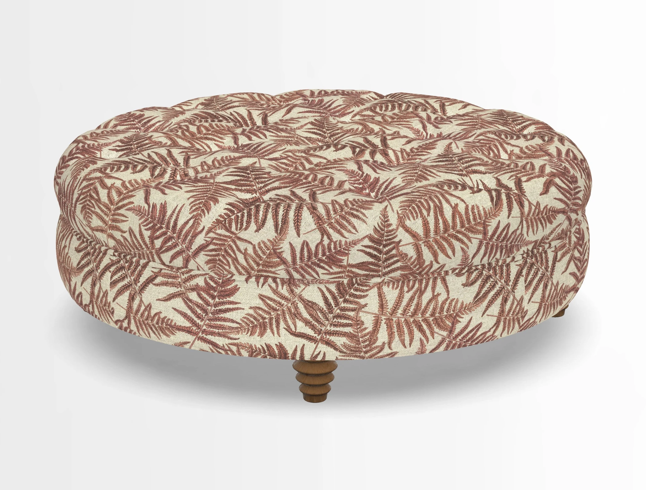 Helmsley Round Footstool in Linwood Omega Velvet Navy