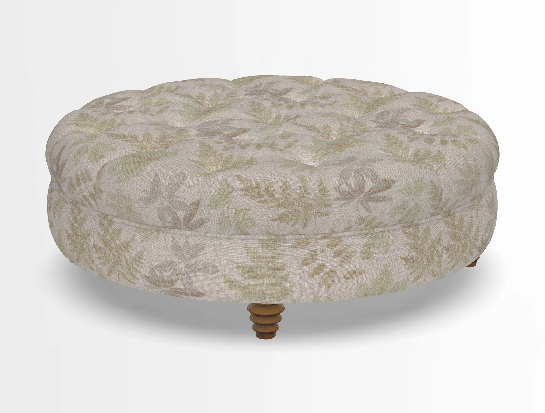 Helmsley Round Footstool in Linwood Omega Velvet Navy