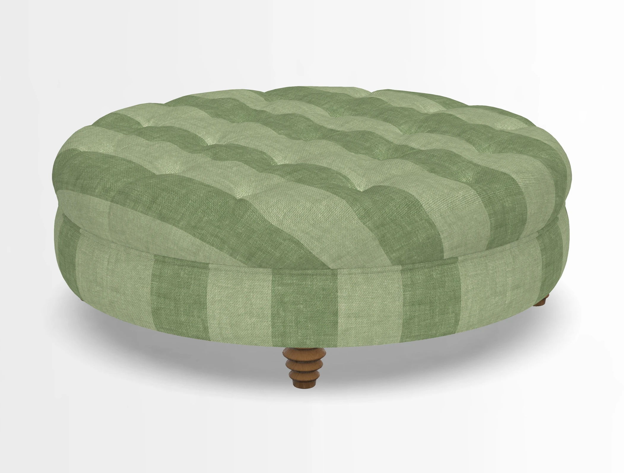 Helmsley Round Footstool in Linwood Omega Velvet Navy