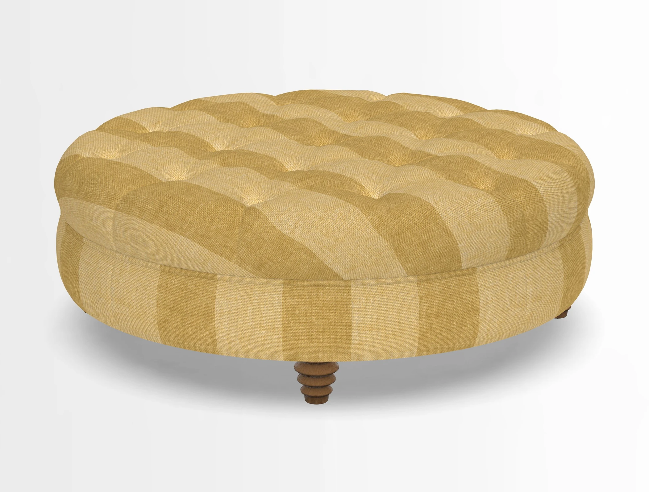 Helmsley Round Footstool in Linwood Omega Velvet Navy