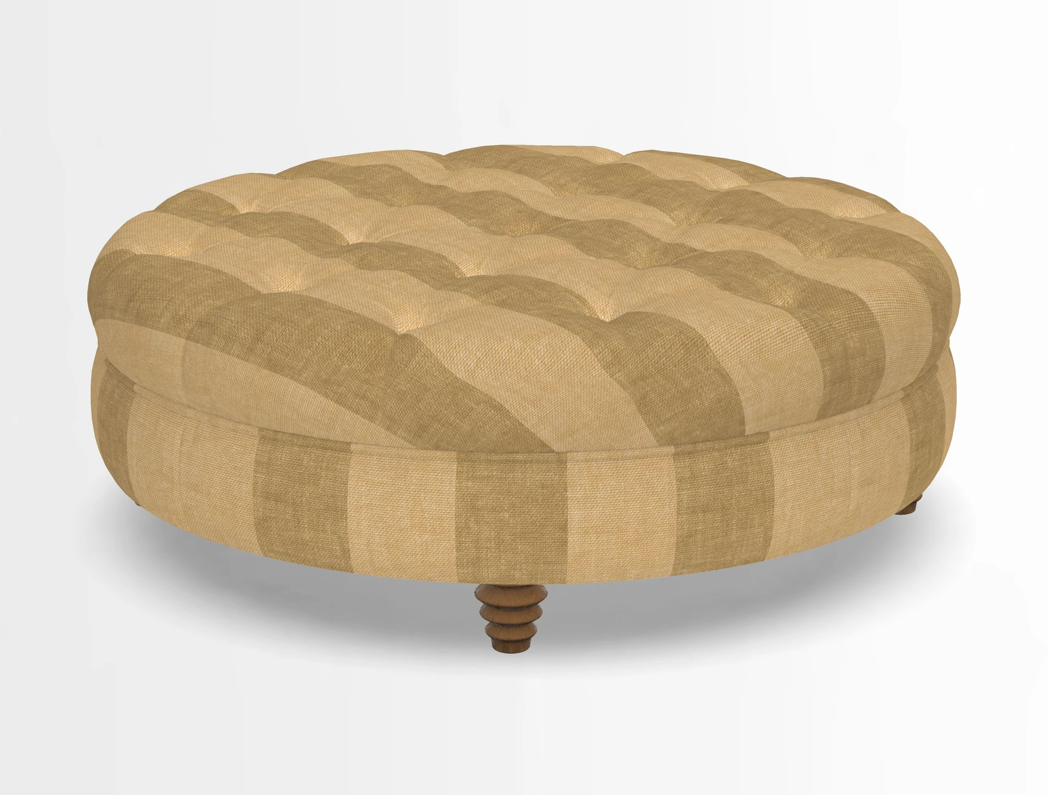 Helmsley Round Footstool in Linwood Omega Velvet Navy