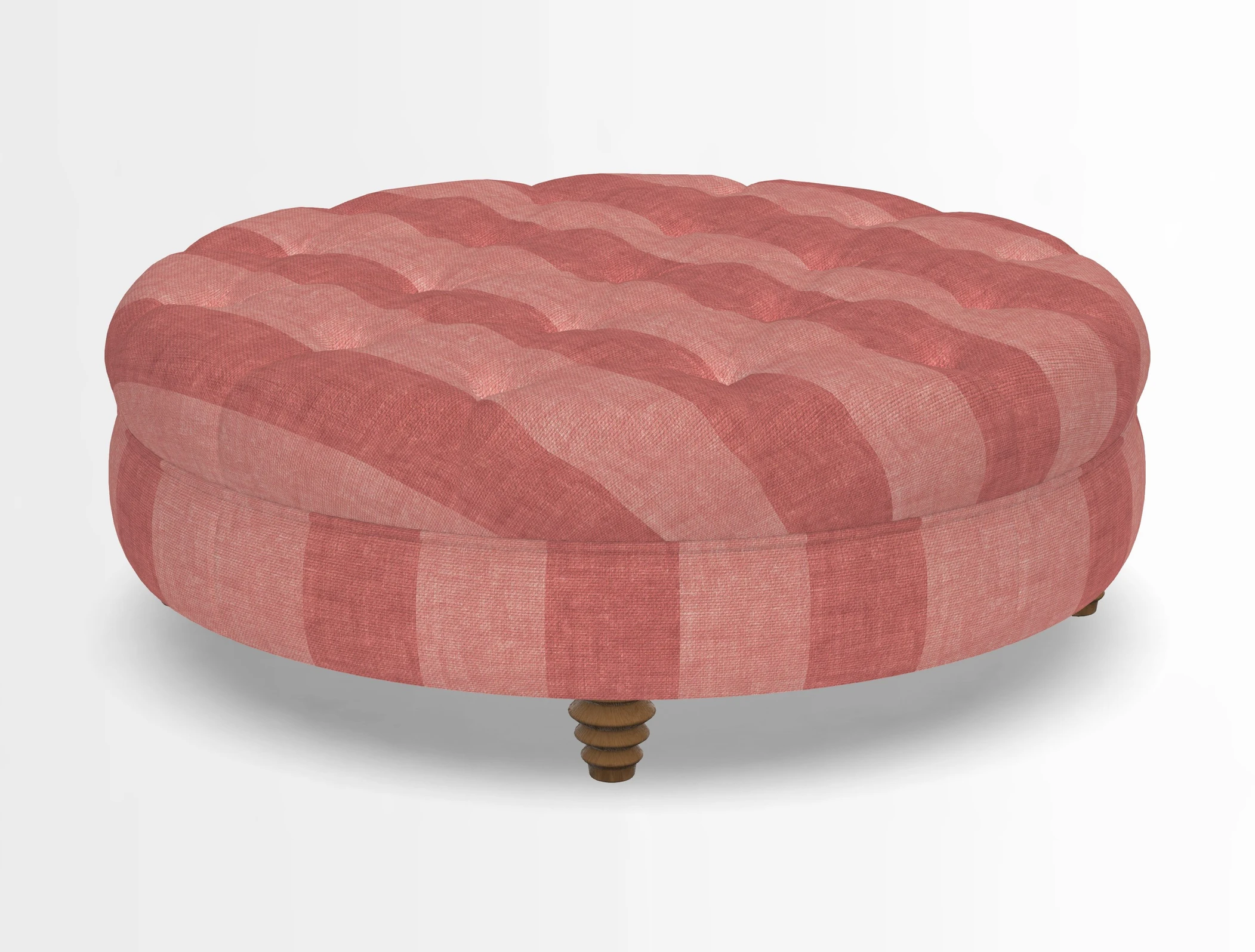 Helmsley Round Footstool in Linwood Omega Velvet Navy