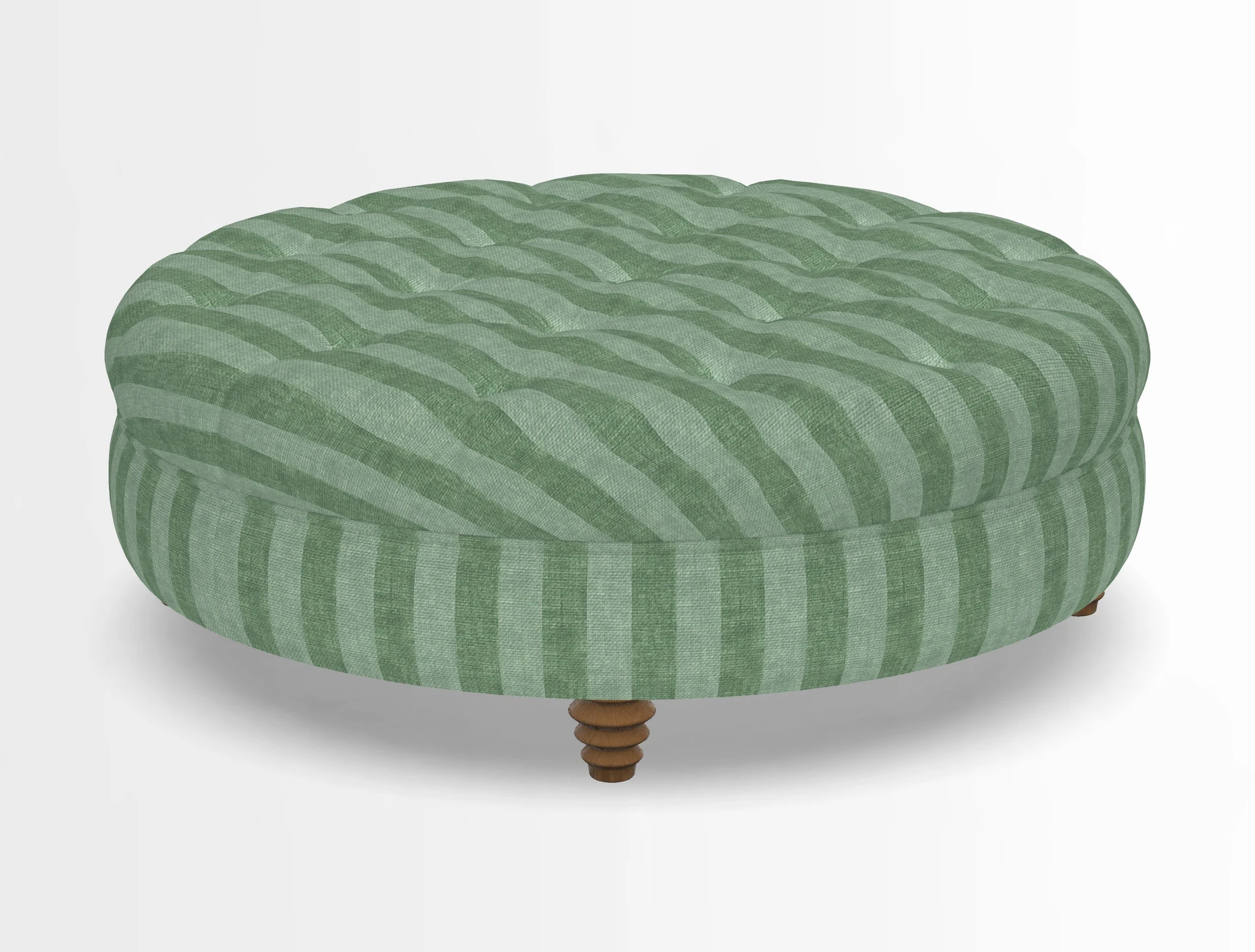 Helmsley Round Footstool in Linwood Omega Velvet Navy