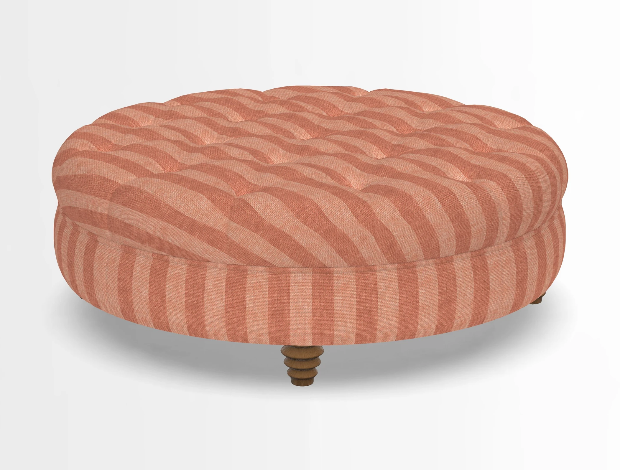 Helmsley Round Footstool in Linwood Omega Velvet Navy
