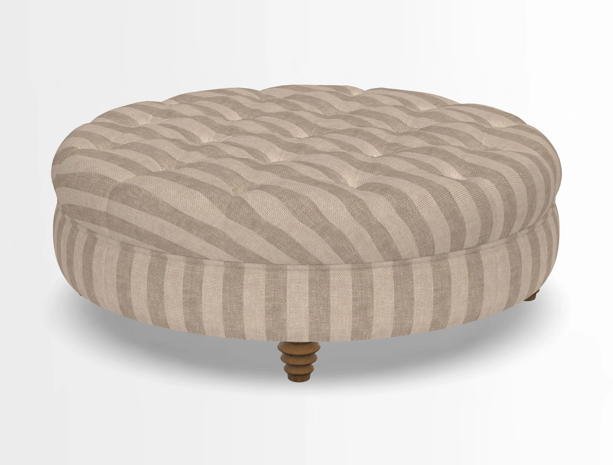 Helmsley Round Footstool in Linwood Omega Velvet Navy