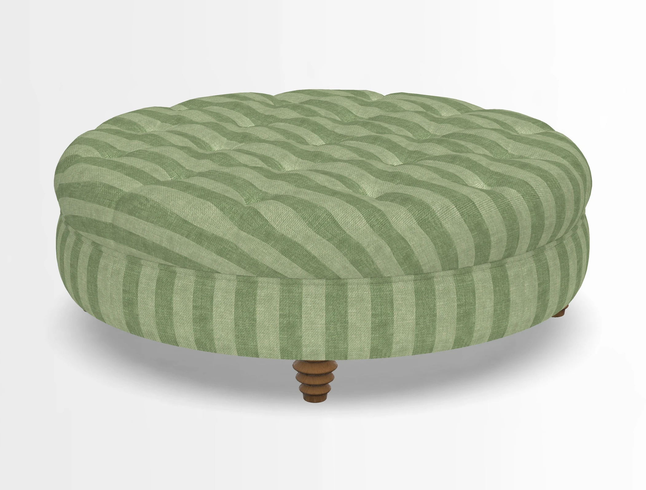 Helmsley Round Footstool in Linwood Omega Velvet Navy