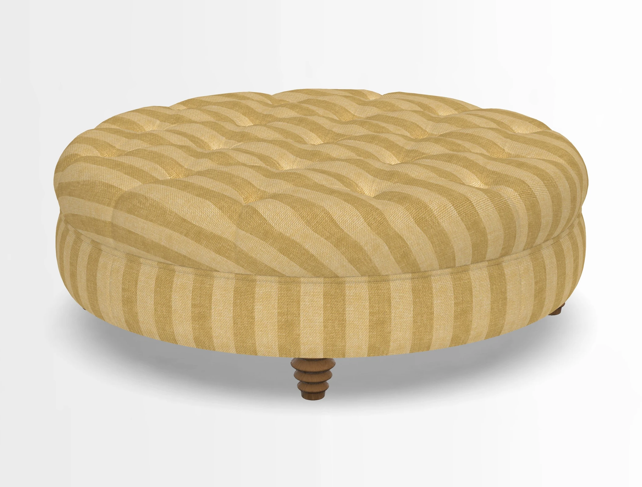 Helmsley Round Footstool in Linwood Omega Velvet Navy
