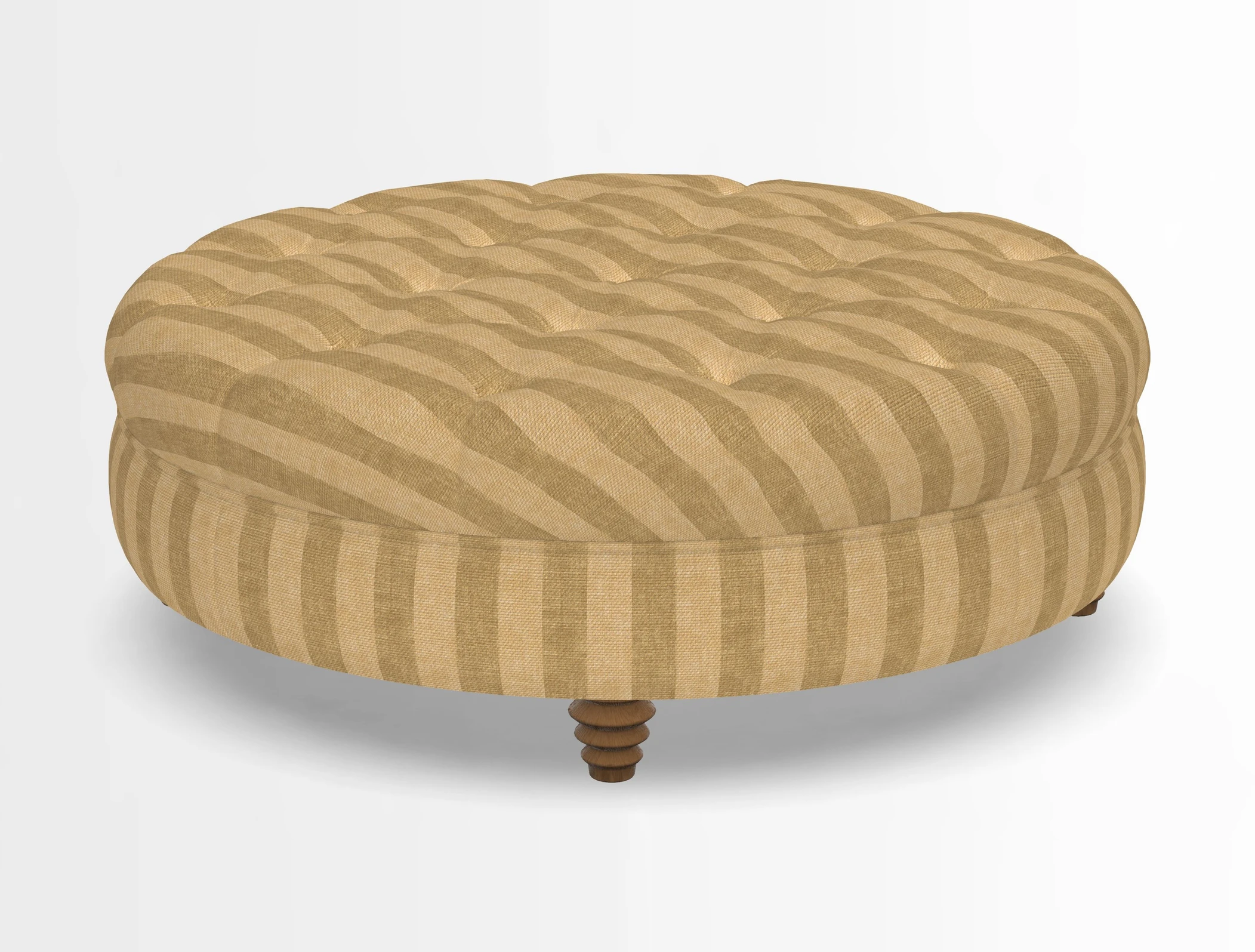 Helmsley Round Footstool in Linwood Omega Velvet Navy