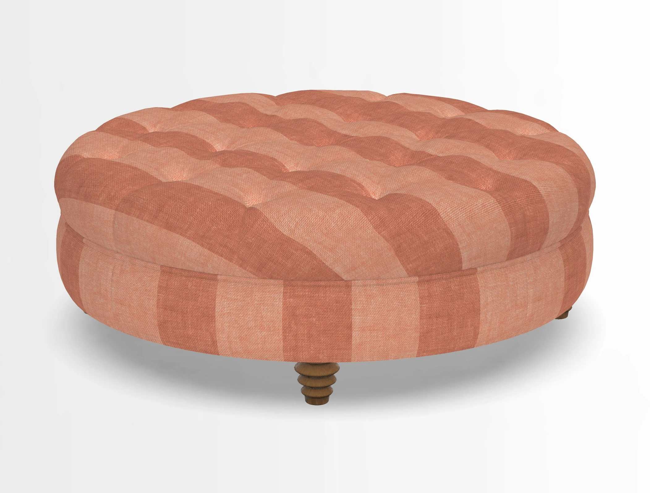 Helmsley Round Footstool in Linwood Omega Velvet Navy