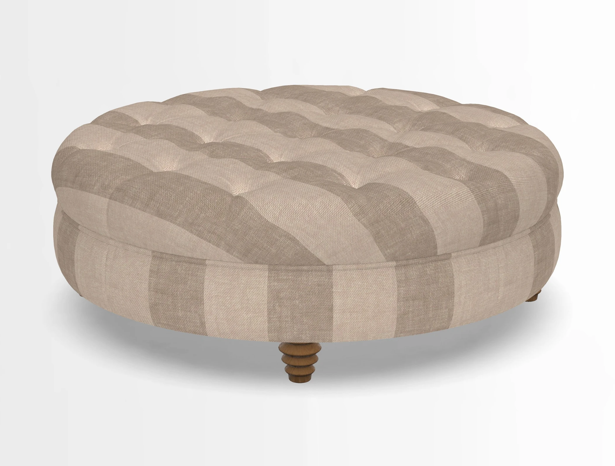 Helmsley Round Footstool in Linwood Omega Velvet Navy