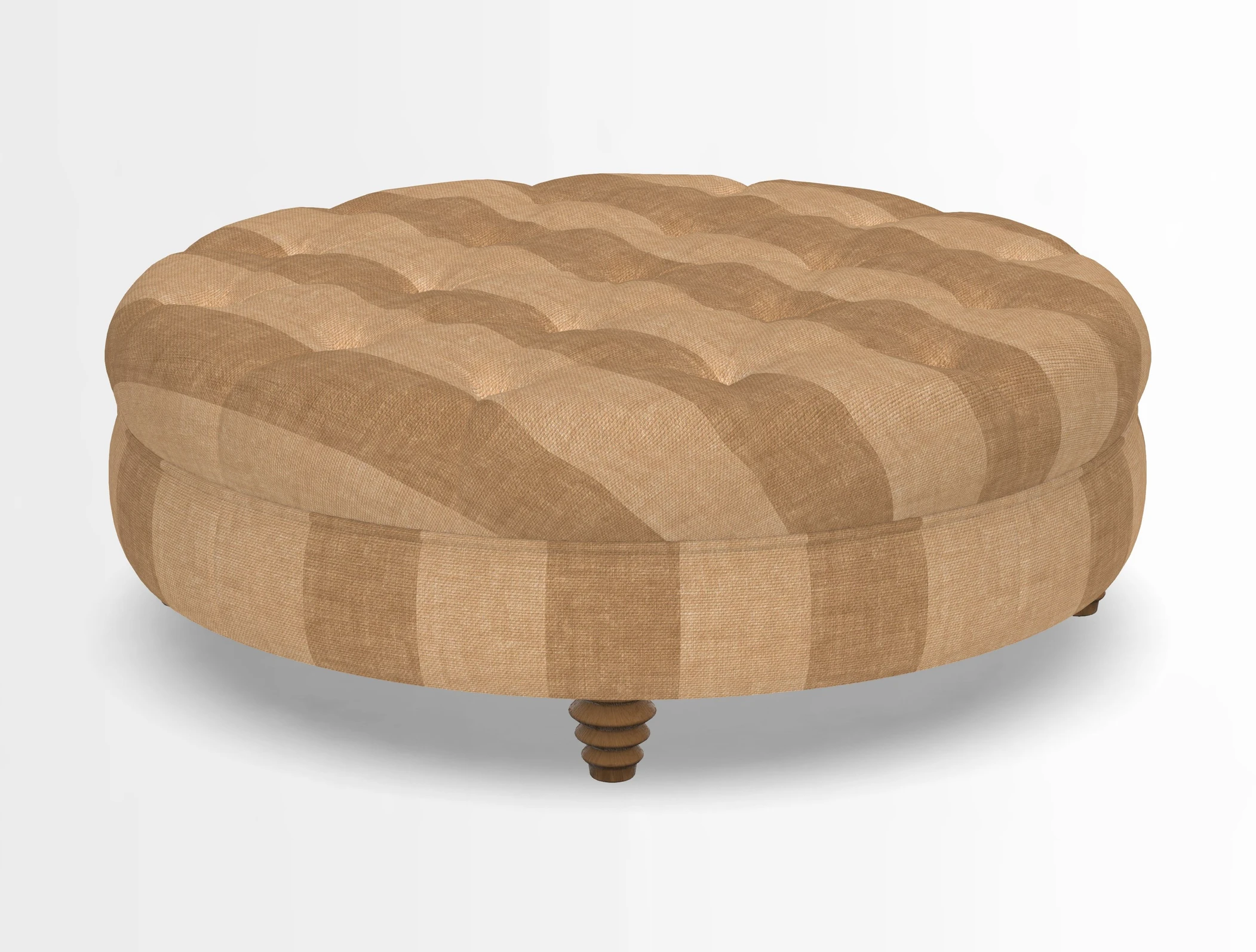Helmsley Round Footstool in Linwood Omega Velvet Navy