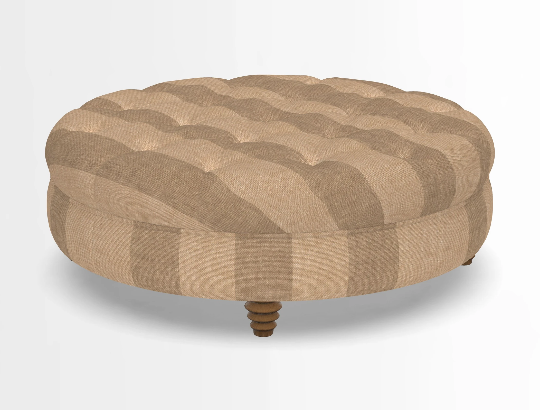Helmsley Round Footstool in Linwood Omega Velvet Navy