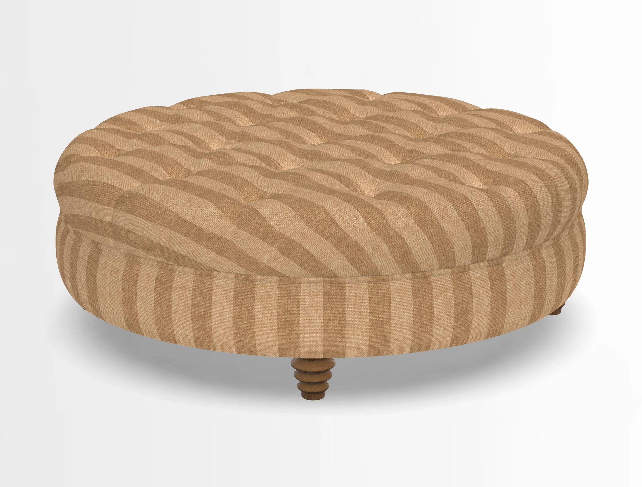 Helmsley Round Footstool in Linwood Omega Velvet Navy