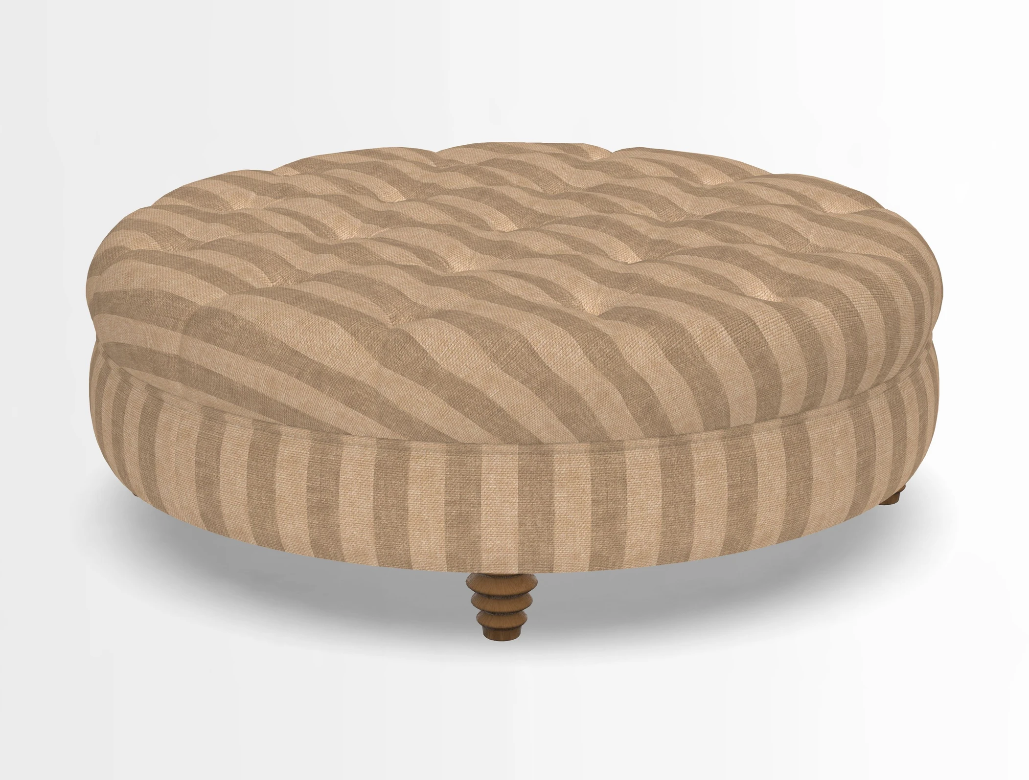 Helmsley Round Footstool in Linwood Omega Velvet Navy
