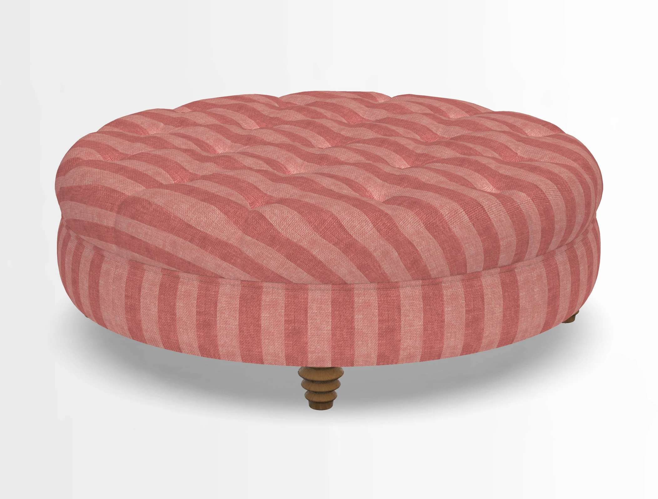 Helmsley Round Footstool in Linwood Omega Velvet Navy