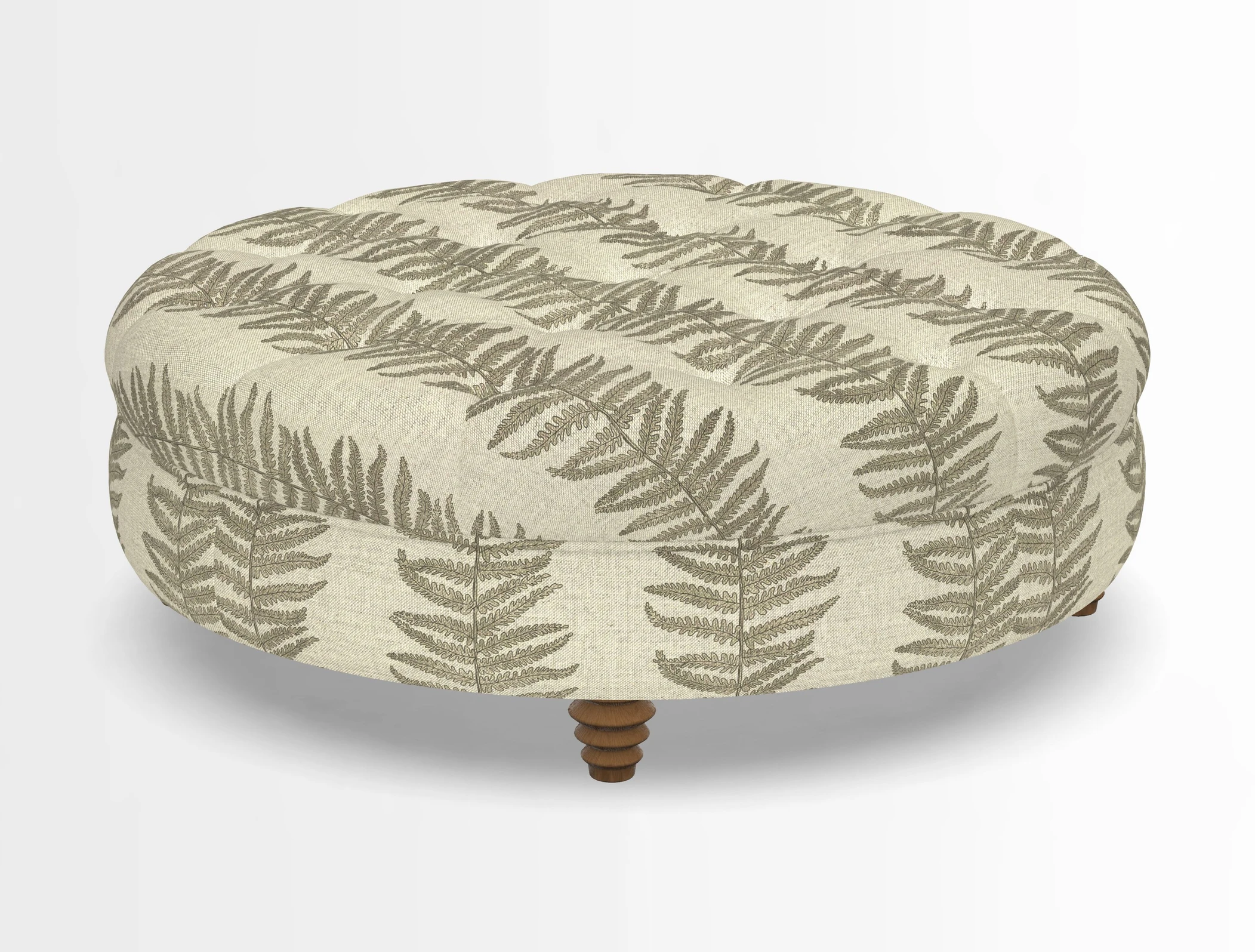 Helmsley Round Footstool in Linwood Omega Velvet Navy