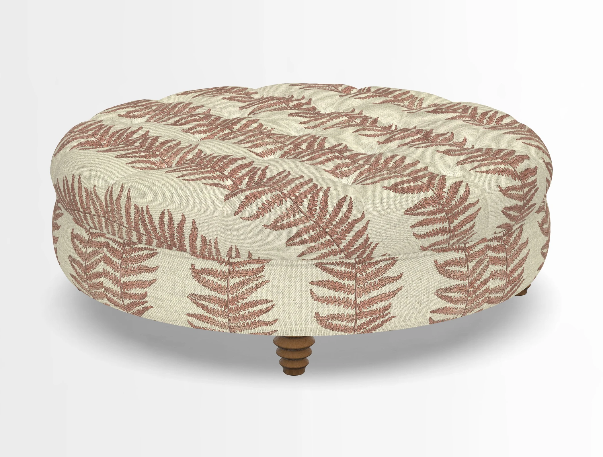 Helmsley Round Footstool in Linwood Omega Velvet Navy