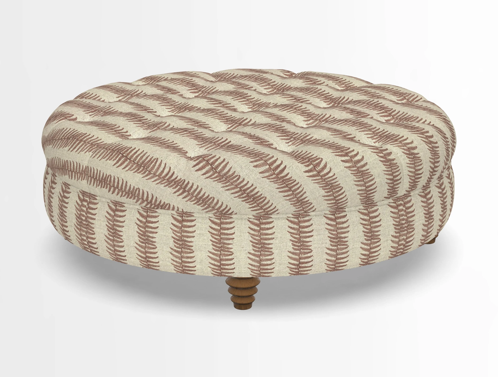 Helmsley Round Footstool in Linwood Omega Velvet Navy