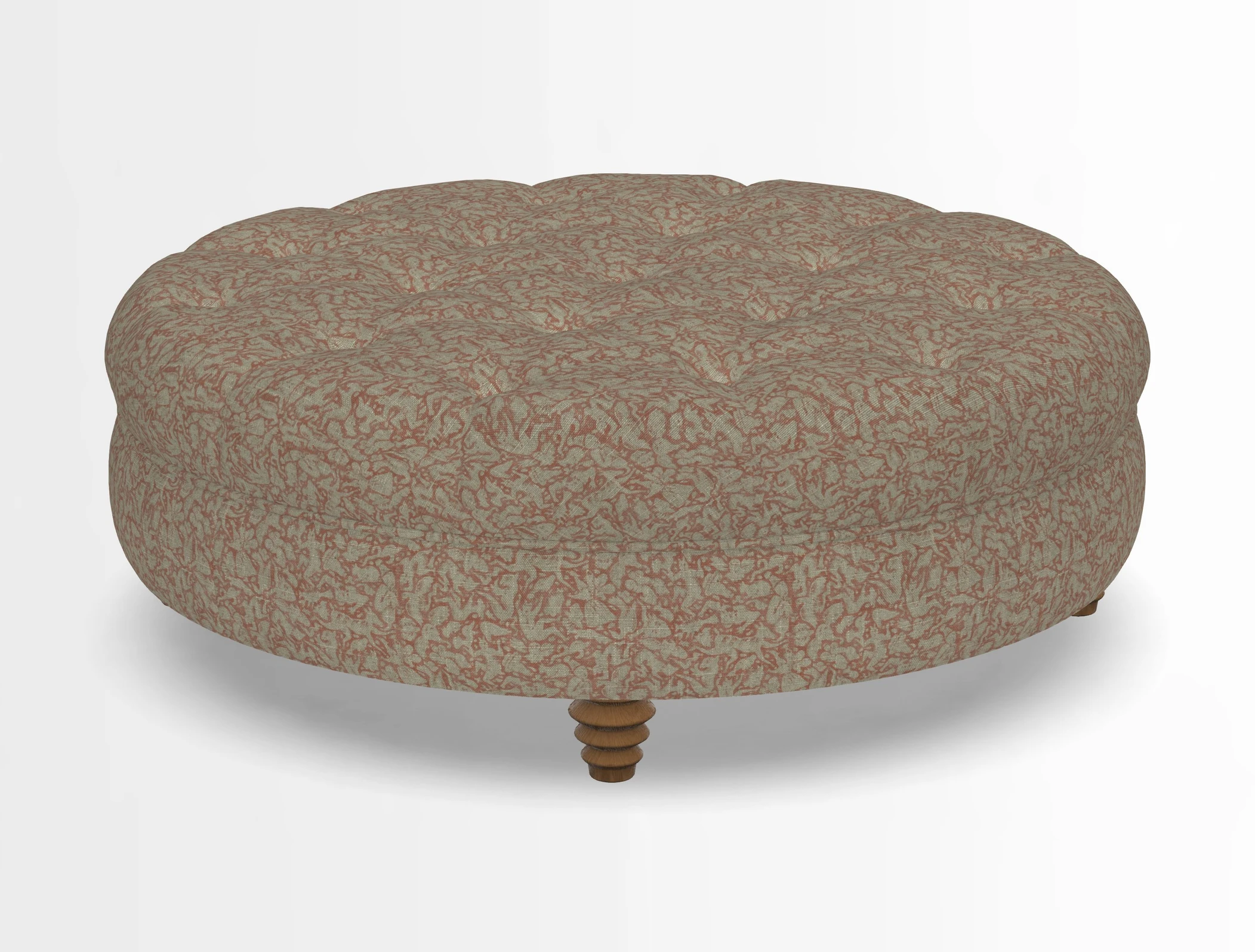 Helmsley Round Footstool in Linwood Omega Velvet Navy