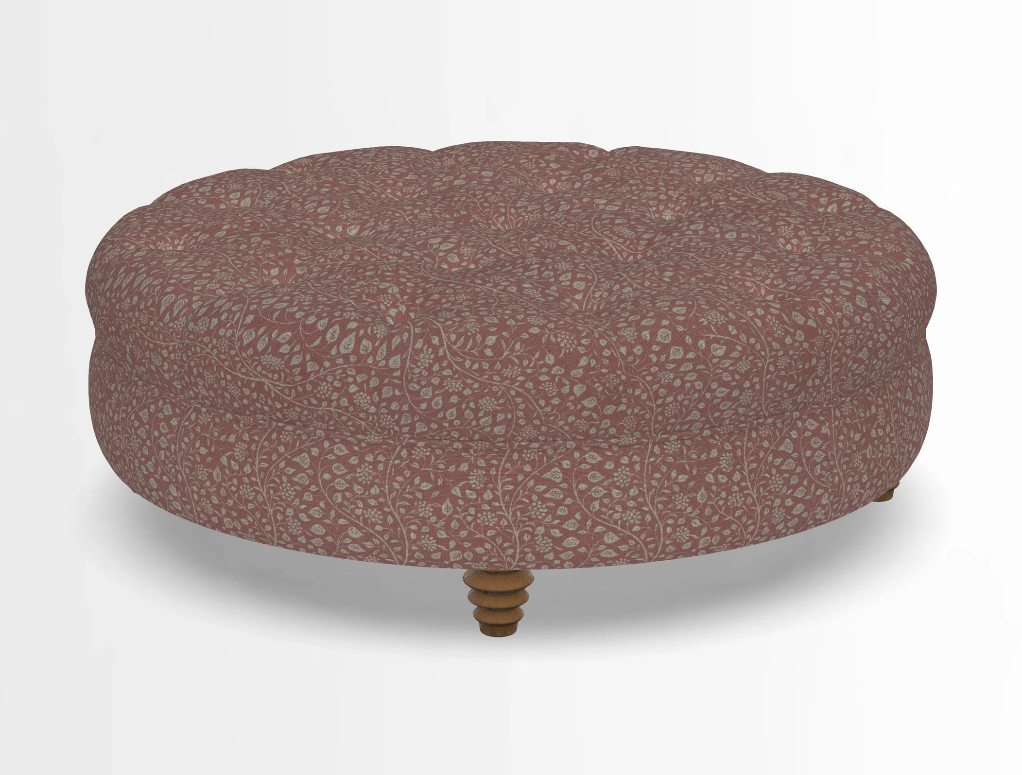 Helmsley Round Footstool in Linwood Omega Velvet Navy