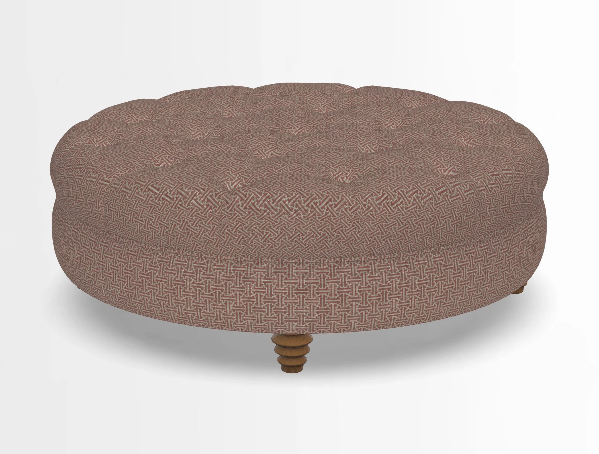 Helmsley Round Footstool in Linwood Omega Velvet Navy