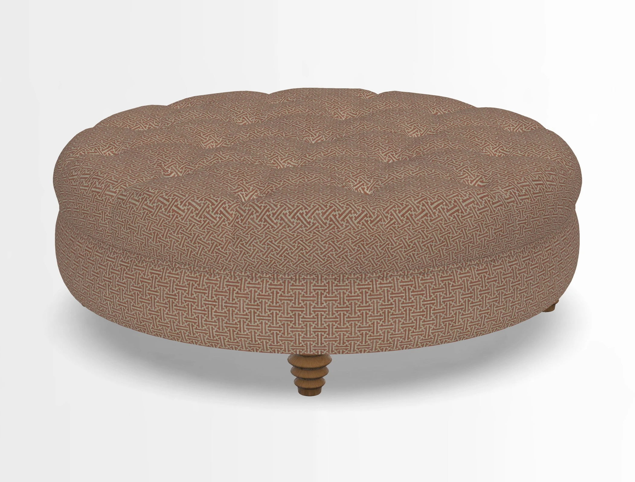 Helmsley Round Footstool in Linwood Omega Velvet Navy