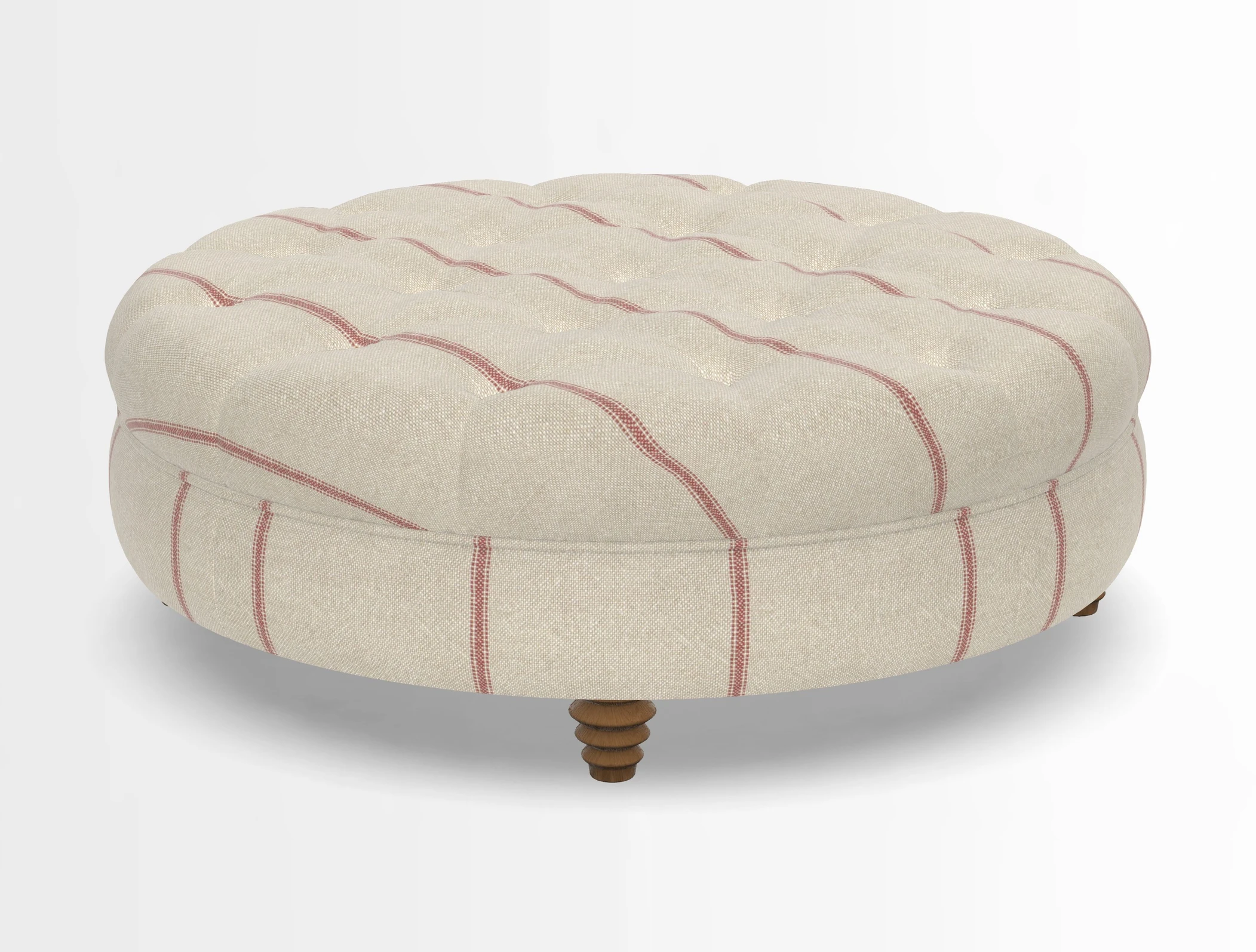 Helmsley Round Footstool in Linwood Omega Velvet Navy