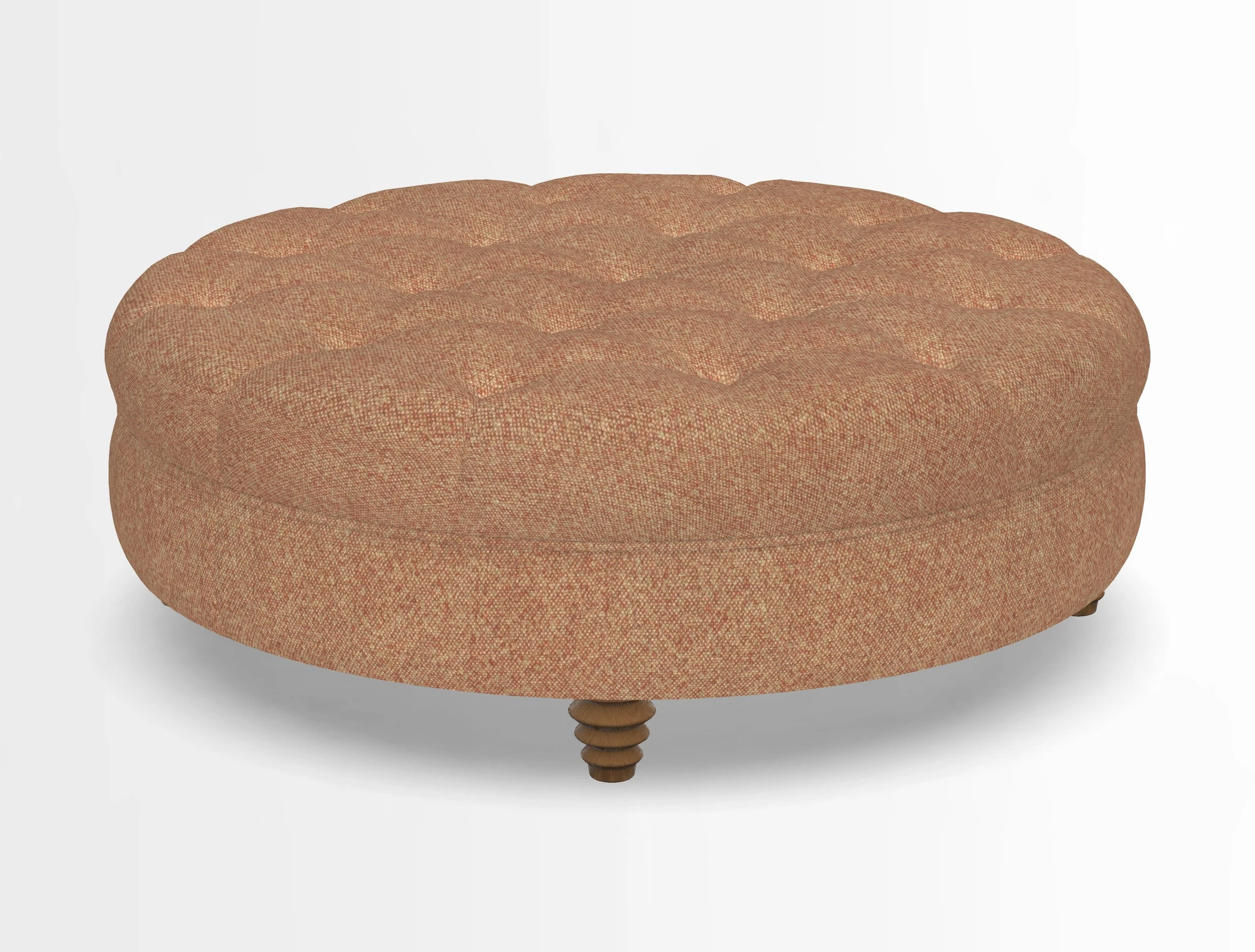 Helmsley Round Footstool in Linwood Omega Velvet Navy