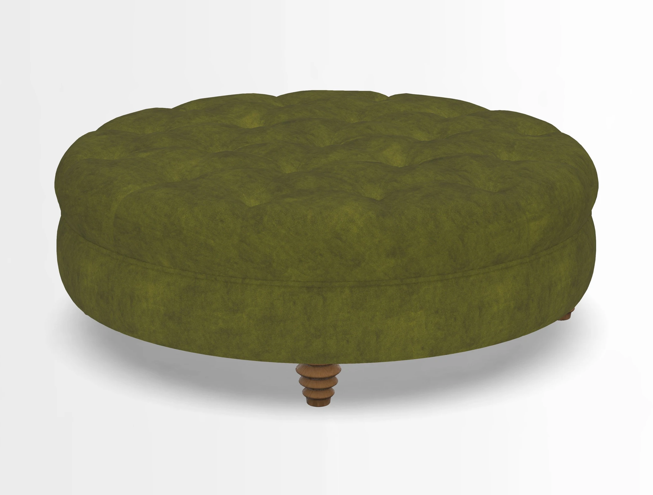 Helmsley Round Footstool in Linwood Omega Velvet Navy
