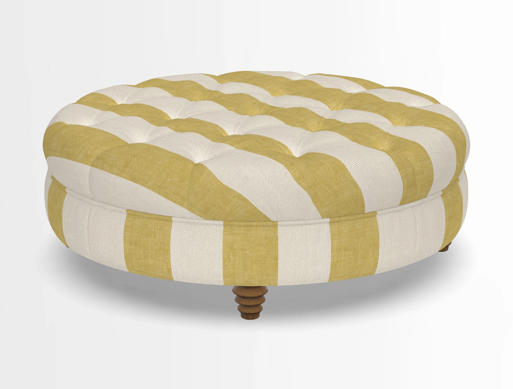 Helmsley Round Footstool in Linwood Omega Velvet Navy