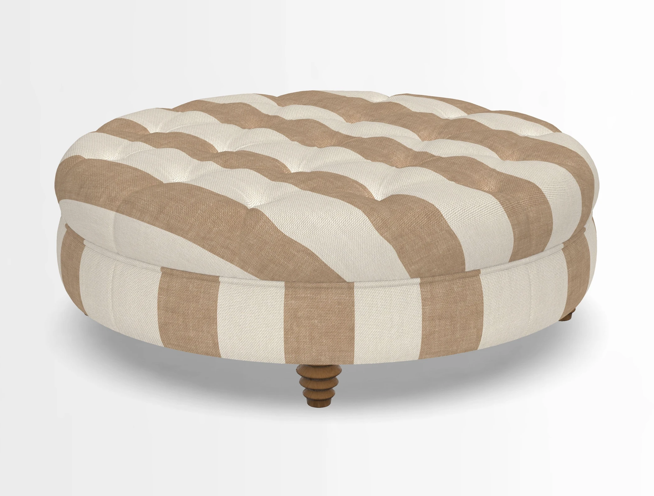 Helmsley Round Footstool in Linwood Omega Velvet Navy