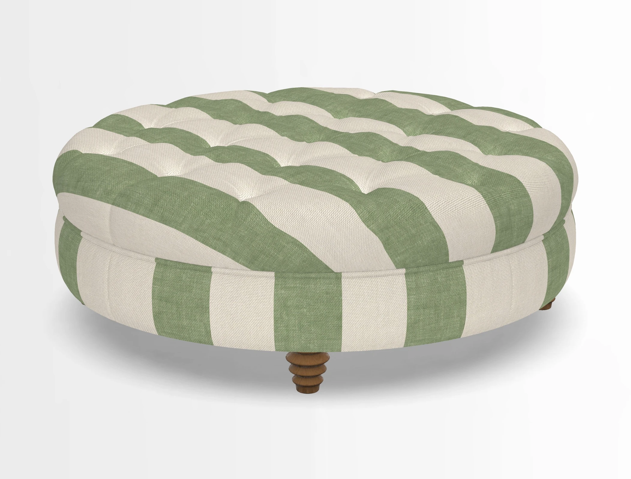Helmsley Round Footstool in Linwood Omega Velvet Navy