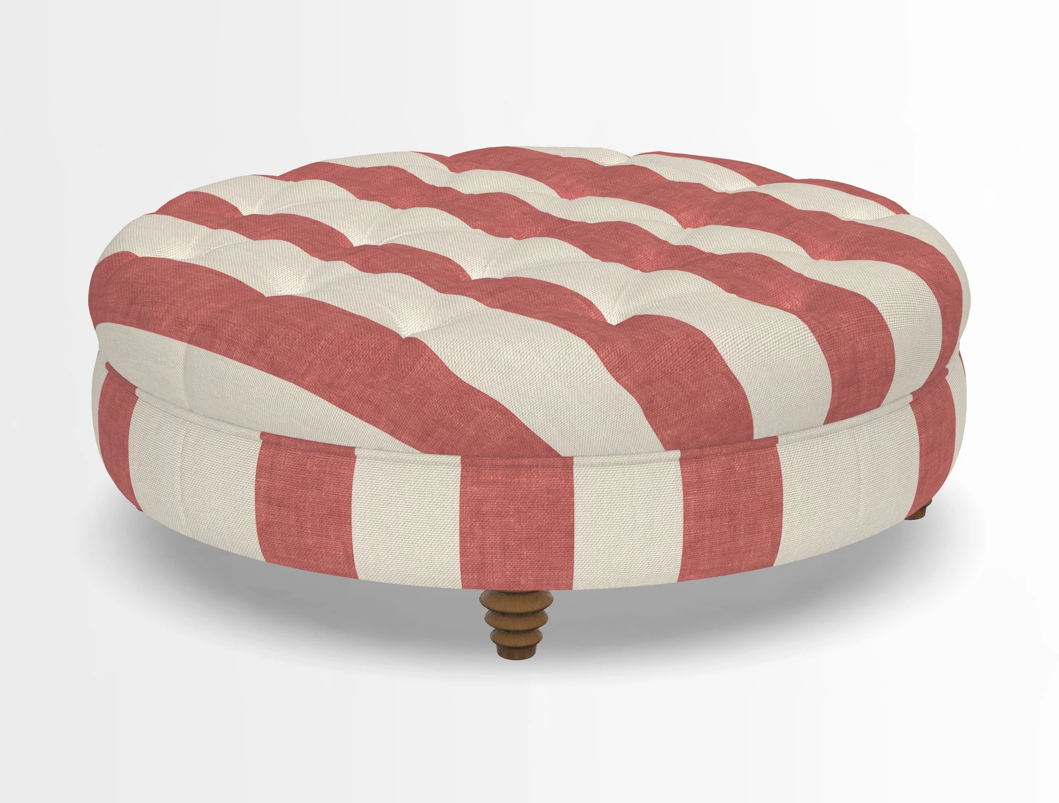 Helmsley Round Footstool in Linwood Omega Velvet Navy
