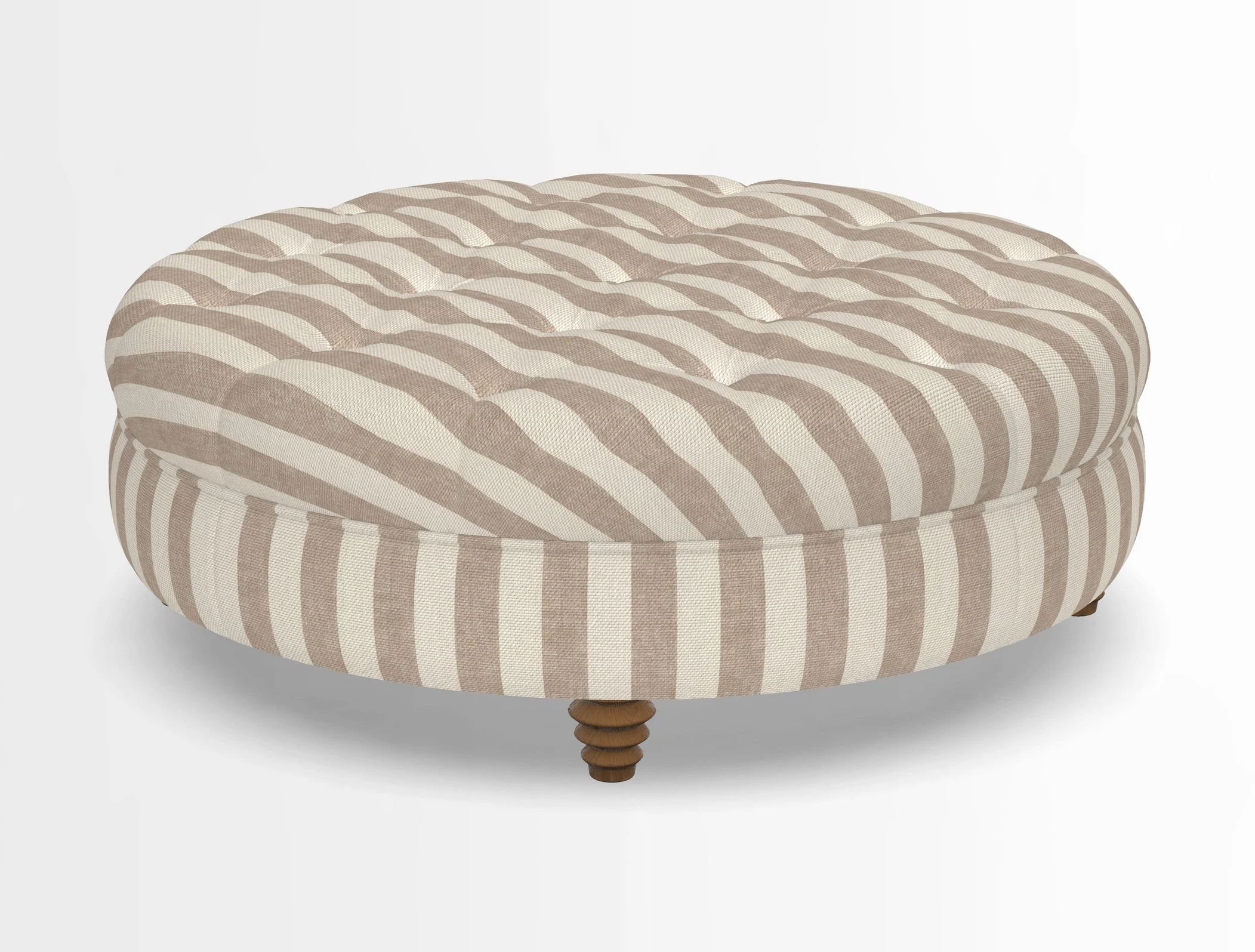 Helmsley Round Footstool in Linwood Omega Velvet Navy