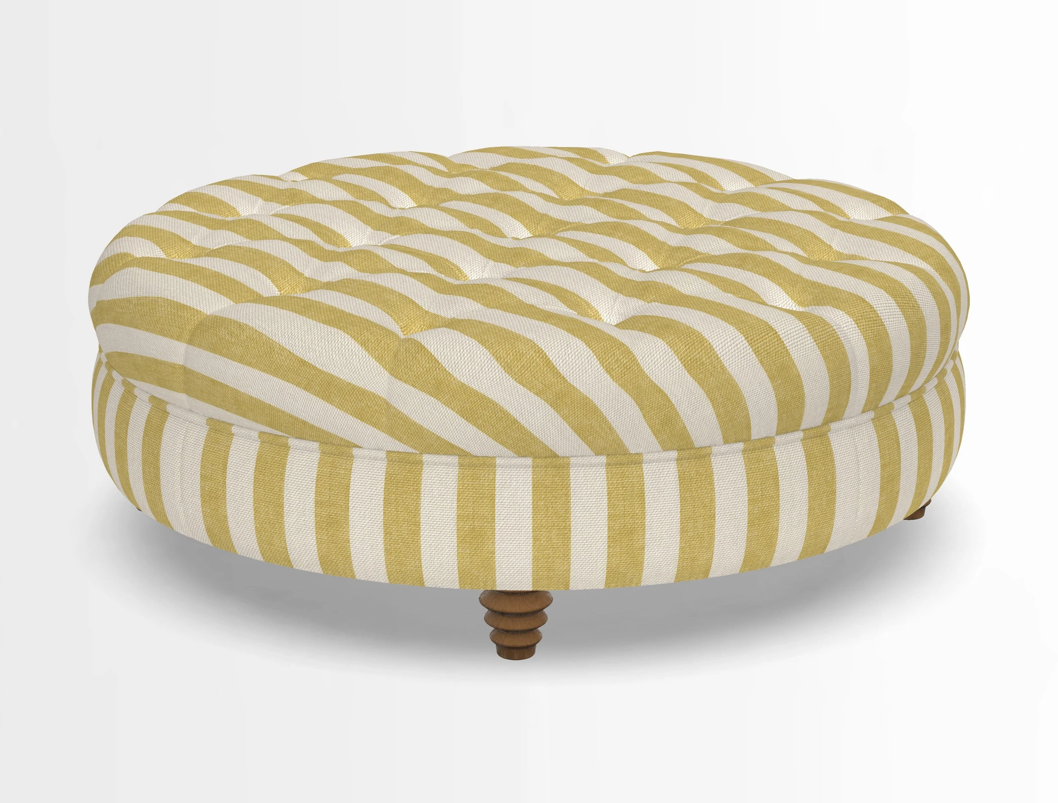 Helmsley Round Footstool in Linwood Omega Velvet Navy