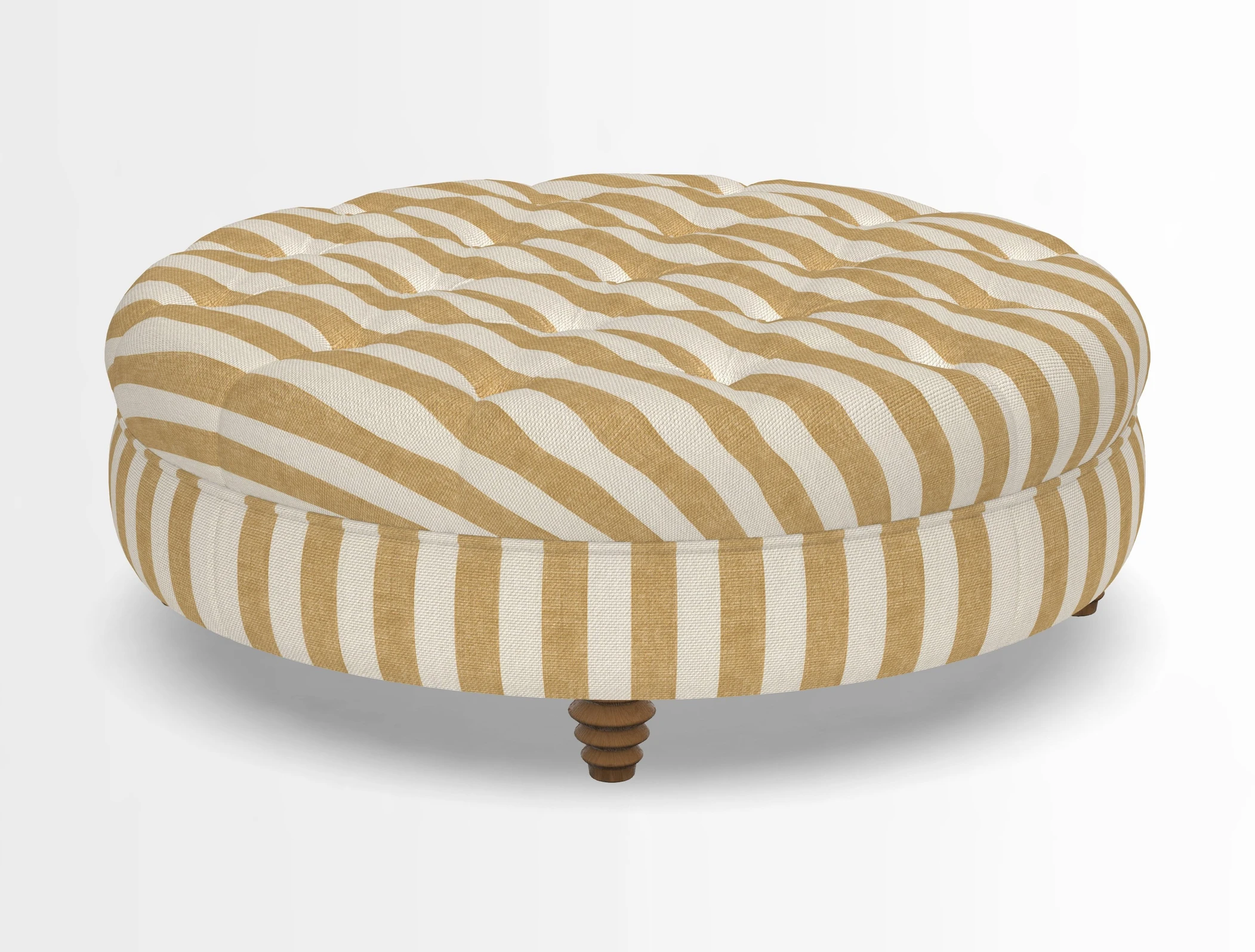 Helmsley Round Footstool in Linwood Omega Velvet Navy